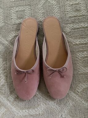 J.CREW Pink Suede Slip-On Ballet Mule